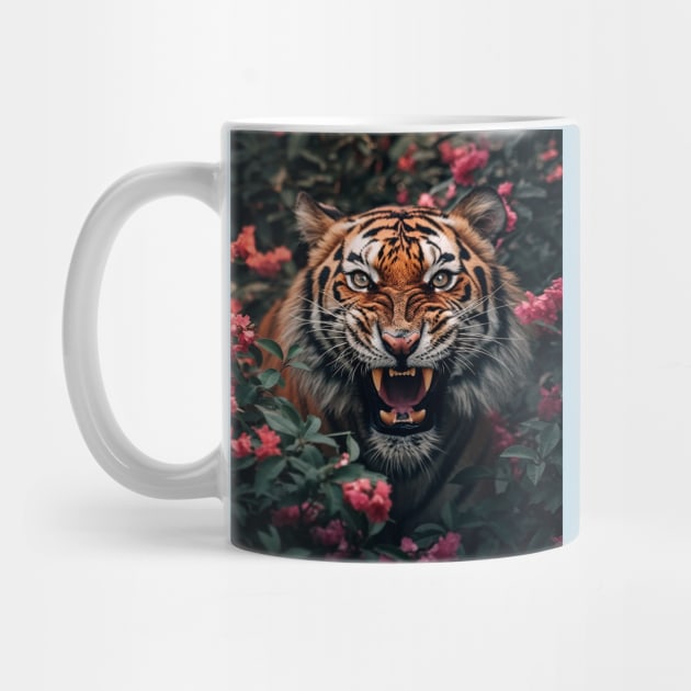 Floral Tiger Roar 2 by Shibuz4.art